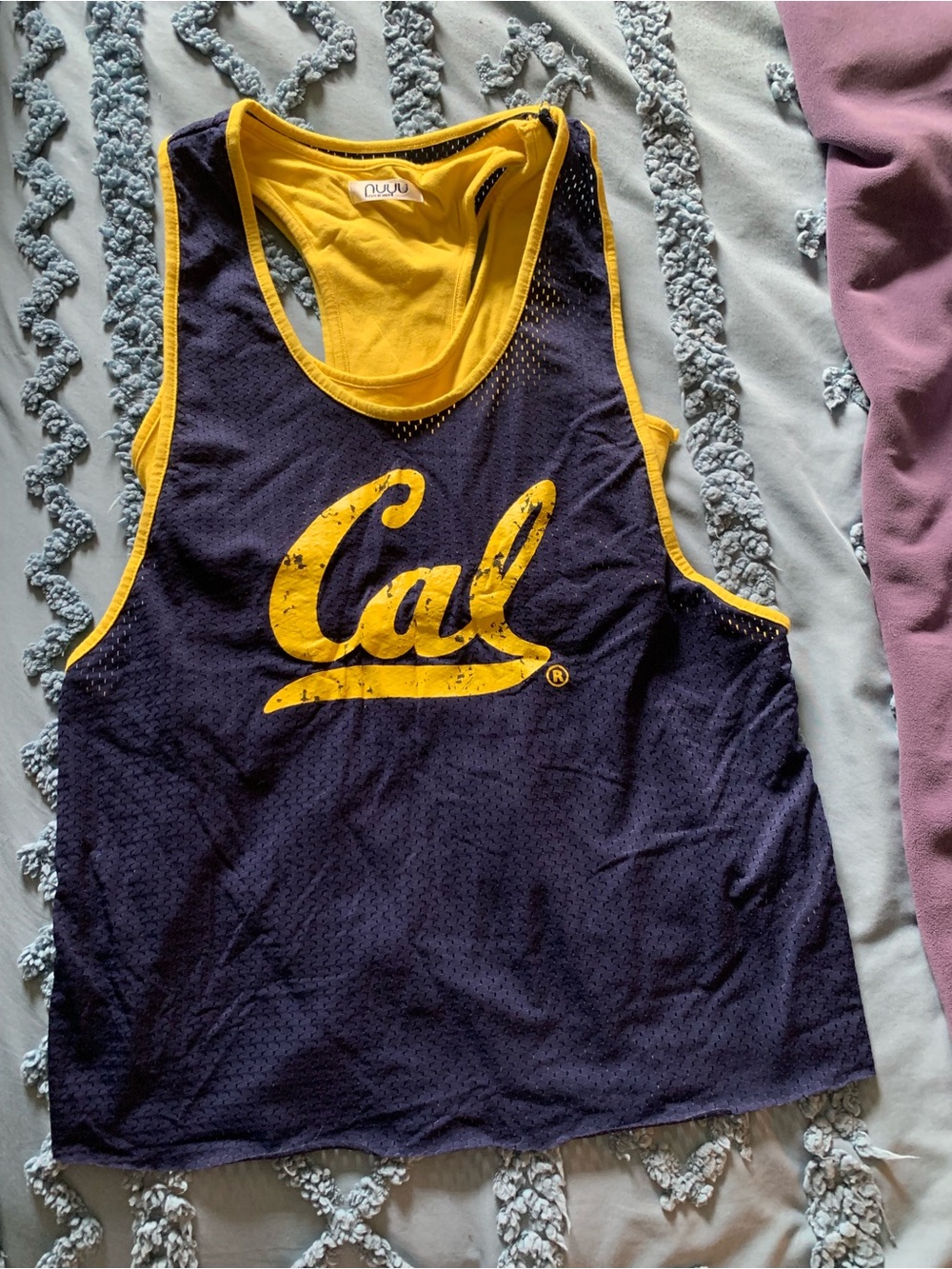 Cal Script Mesh Tank Top - Navy and Gold - Go Bears UCBerkeley Collegiate Tank
